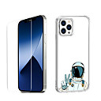 Astronaut Case For iPhone 12 iPhone 11 iPhone 12 Pro Max Unique Design Protective Case with Screen Protector Shockproof Back Cover TPU