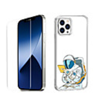 Astronaut Case For iPhone 12 iPhone 11 iPhone 12 Pro Max Unique Design Protective Case with Screen Protector Shockproof Back Cover TPU