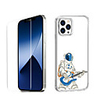 Astronaut Case For iPhone 12 iPhone 11 iPhone 12 Pro Max Unique Design Protective Case with Screen Protector Shockproof Back Cover TPU