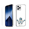 Astronaut Case For iPhone 12 iPhone 11 iPhone 12 Pro Max Unique Design Protective Case with Screen Protector Shockproof Back Cover TPU