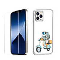 Astronaut Case For iPhone 12 iPhone 11 iPhone 12 Pro Max Unique Design Protective Case with Screen Protector Shockproof Back Cover TPU