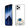 Astronaut Case For iPhone 12 iPhone 11 iPhone 12 Pro Max Unique Design Protective Case with Screen Protector Shockproof Back Cover TPU