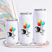 Astronaut Print Cans Thermo Flask Tumbler Thermos Termo Coffee Mug Water Bottle Termo Cafe Travel Outdoor Straw Bottle
