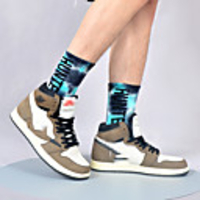 Athletic Sports Socks 1 Pair Tie Dye Men
