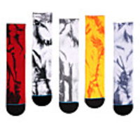 Athletic Sports Socks 5 Pairs Cushion Tie Dye Men