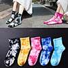 Athletic Sports Socks 5 Pairs Tie Dye Long Men