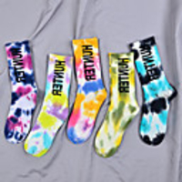 Athletic Sports Socks 5 Pairs Tie Dye Men
