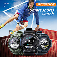 ATTACK 2 Smartwatch for Android iOS Bluetooth 1.28 inch Screen Size IP 67 Waterproof Level Waterproof Touch Screen Heart Rate Monitor Blood Pressure Measurement Sports Pedometer Call Reminder Sleep miniinthebox
