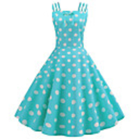 Audrey Hepburn Country Girl Dresses Retro Vintage 1950s Wasp-Waisted Rockabilly Dress JSK / Jumper Skirt Women