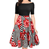 Audrey Hepburn Country Girl Dresses Retro Vintage 1950s Wasp-Waisted Rockabilly Dress Women