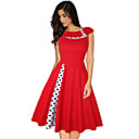 Audrey Hepburn Country Girl Polka Dots Dresses Retro Vintage 1950s Vacation Dress Dress Women