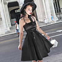 Audrey Hepburn Dresses Retro Vintage 1950s Little Black Dress Vacation Dress Dress Party Costume Masquerade A-Line Dress Women