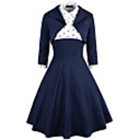 Audrey Hepburn Dresses Retro Vintage 1950s Wasp-Waisted Vacation Dress Dress A-Line Dress Tea Dress Rockabilly Women