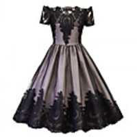 Audrey Hepburn Dresses Retro Vintage 1950s Wasp-Waisted Vacation Dress Dress Masquerade A-Line Dress Tea Dress Women