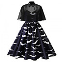Audrey Hepburn Dresses Retro Vintage 1950s Wasp-Waisted Vacation Dress Dress Masquerade A-Line Dress Tea Dress Women