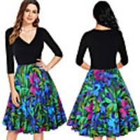 Audrey Hepburn Dresses Retro Vintage 1950s Wasp-Waisted Vacation Dress Summer Dress A-Line Dress Tea Dress Rockabilly Women