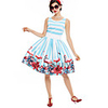 Audrey Hepburn Dresses Retro Vintage Floral 1960s Wasp-Waisted Dress JSK / Jumper Skirt Women
