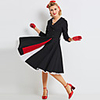Audrey Hepburn Dresses Retro Vintage Little Black Dress 1960s Wasp-Waisted Dress Women