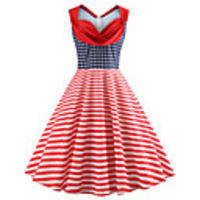 Audrey Hepburn Polka Dots Dresses Retro Vintage 1950s Vacation Dress Dress Party Costume A-Line Dress Tea Dress Women