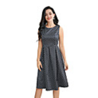 Audrey Hepburn Polka Dots Dresses Retro Vintage 1950s Vacation Dress Dress Women
