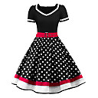 Audrey Hepburn Polka Dots Dresses Retro Vintage 1950s Vacation Dress Summer Dress Women