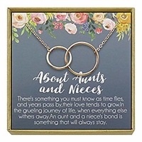 aunt niece necklace aunt nieces gift"e two interlocking infinity circles necklace birthday (rose gold)