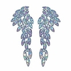 aurora borealis angel wings eagle wings rhinestone retro statement earrings dangling earrings wedding bridal prom chandelier long drop earrings for women (aurora borealis)
