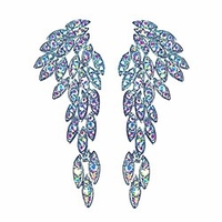 aurora borealis angel wings eagle wings rhinestone retro statement earrings dangling earrings wedding bridal prom chandelier long drop earrings for women (aurora borealis)