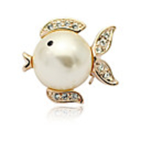 Austrian Crystal Bubble Fish Brooch
