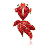 Austrian Crystal Goldfish Brooch