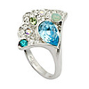 Austrian Crystal Inlaid Flower-Shaped Ring
