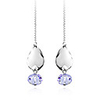 Austrian Crystal Silver Leaf Ear Line