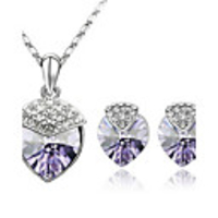 Austrian Crystal Strawberry Shape Earrings Necklace