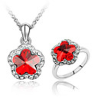 Austrian Crystal Wintersweet Shape Necklace Ring