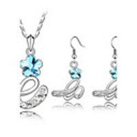 Austrian Crystals Love Forever Style Necklace Earrings