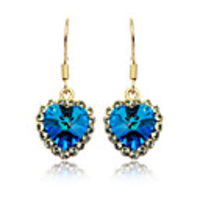 Austrian Diamond Heart Type Eardrops