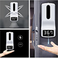Automatic Alcohol Hand Sanitizer with Infrared Thermometer Soap Dispenser for Public Area,  Supermarket,  Hotel Bathroom,  Kitchen Drop Style- 1000ml