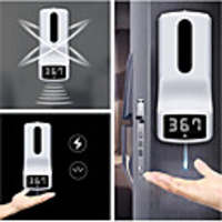 Automatic Alcohol Hand Sanitizer with Infrared Thermometer Soap Dispenser for Public Area,  Supermarket,  Hotel Bathroom,  Kitchen Drop Style- 1000ml