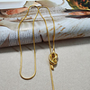 autumn and winter new style frosty wind retro brass old gold sailor knot knotted sweater chain long necklace jewelry miniinthebox