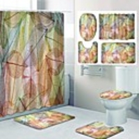 Autumn Leaves Pattern PrintingBathroom Shower Curtain Leisure Toilet Four-Piece Design