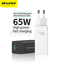 AWEI 65 W Output Power USB USB C GaN Charger Portable Charger Fast Charge Durable Portable Charger For Cellphone miniinthebox