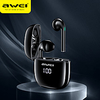Awei Second Generation Bluetooth Headset Digital Display Function Waterproof Black Technology