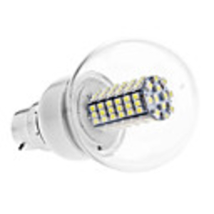B22 5W 102x3528 SMD 400-420LM 6000-6500K Natural White Light LED Ball Bulb (110V/220V)