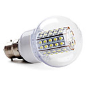 B22 SMD 3528 66-LED 430LM 5500-6500K Natural White Light Bulb