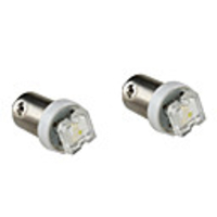 BA9S 1-LED White Light Bulb for Car Dashboard/Trunk Lamps (2-Pack,  DC 12V)