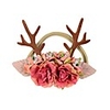 baby antler headband newborn rose floral crown wreath berry headpiece (coral)