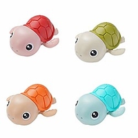 baby bath toy wind up bath toys turtle bathtub toys for toddlers floating toys eco-friendly material (4xturtle)