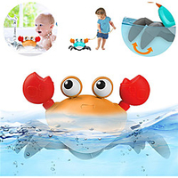 Baby Bath Toys - Two Play Ways Wind Up Baby Toys,  Floating Crab Kids Bath Toys for Toddlers Swimming Pool Bathroom (Orange Crab) miniinthebox