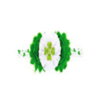 baby large hair bow headband hair accessories photo props (green and white)