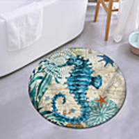 Baby Seahorse In The Ocean Round Type Mat Carpet Door Mat Bedroom Living Room Carpet Study Room Carpet Kitchen Bathroom Anti-slip Mat